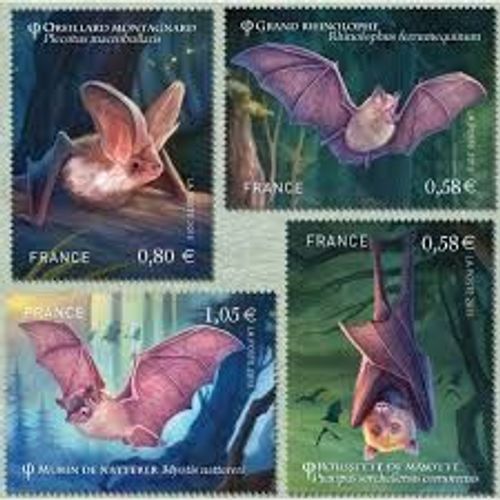 Série Nature (27) : Les Chauve Souris Série Complète Année 2013 N° 4739 4740 4741 4742 Yvert Et Tellier Luxe
