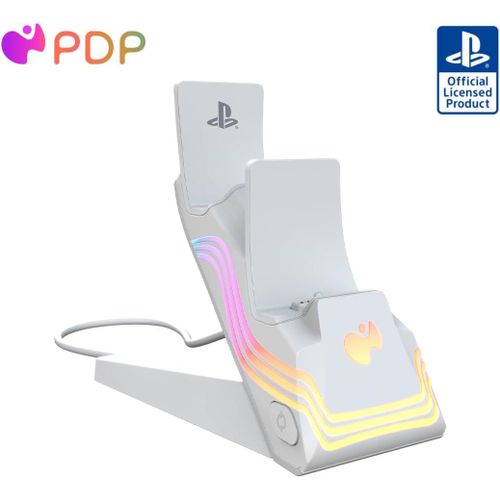 Chargeur Double Pdp Afterglow Wave Pour Manettes Ps5