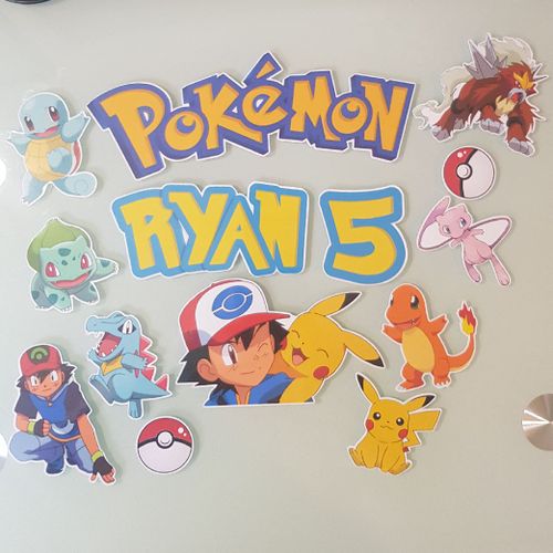 Élégant Topper Pokemon De Charme De 3 À 14 Cm Sur Papier 200g 1 Mot Personnalisé