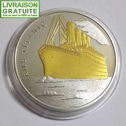 Rms Titanic White Star Line - Pièce Médaille Commémorative Plaquée Or Et Argent