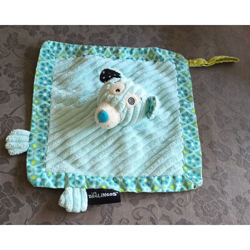 Les Déglingos Illicos L'ours Polaire Doudou Plat Bleu