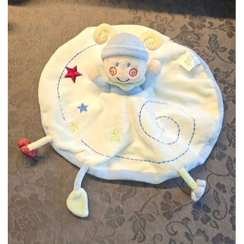 Doudou Plat Rond Blanc Fee Lutin Poupee Etoiles Brodees Spirales Kiabi