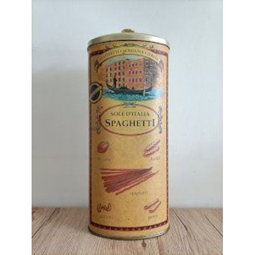 Boîte en Métal Vintage Sole d'Italia pour ranger Spaghetti