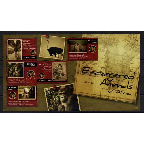 Ouganda Timbre Animaux En Vie De Disparition 2012