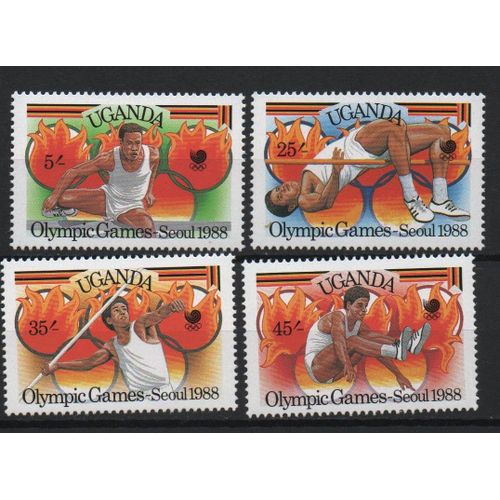 Ouganda Timbres Jeux Olympiques De Seoul 1988