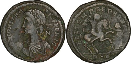 Rome - Maiorina - Constance Ii - Empereur À Cheval Terrassant Deux Ennemis - Rome - Tres Rare - 350 Ad - Ric.185 -24-289