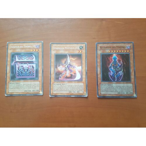 3 Cartes Hugioh Konami Couleur Orange