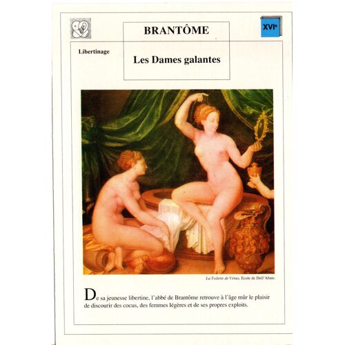 Fiche Lecture / Litterature Brantôme Les Dames Galantes