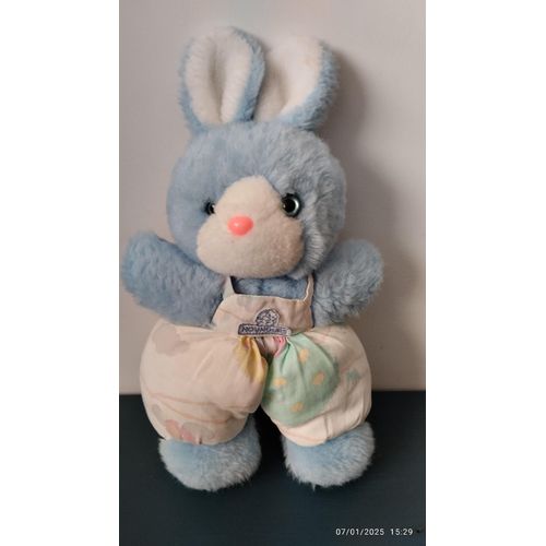 S1/Vintage Peluche Doudou Lapin Bleu Nounours