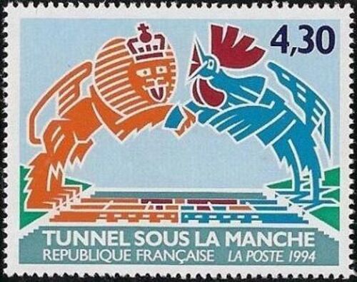 Timbre France 1994 Oblitéré - Tunnel Sous La Manche - 2.80 Yt2882