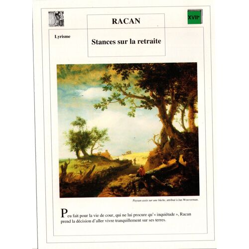 Fiche Lecture / Litterature Racan Stances Sur La Retraite