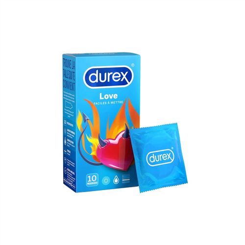 Durex - Preservatifs Lubrifiés Love - Facile & Rapide A Mettre - Par 10