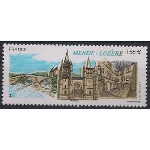 Mende (Lozère) : Vue Du Pont Notre-Dame,De La Cathédrale Et Du Musée Année 2022 N° 5632 Yvert Et Tellier Luxe