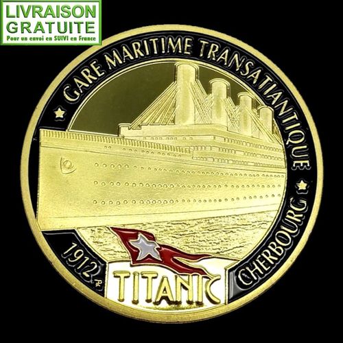 Rms Titanic White Star Line - Pièce Médaille Commémorative Plaquée Or (Réf 5)