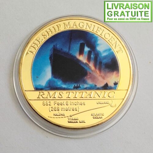 Rms Titanic White Star Line - Pièce Médaille Commémorative Plaquée Or (Réf 8)