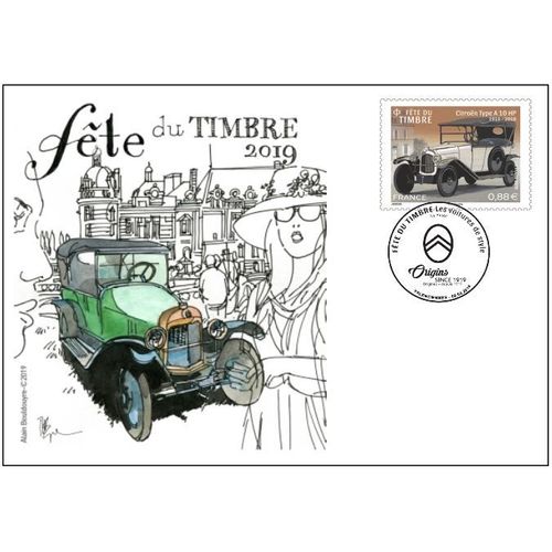 Souvenir Philatélique Carte+ Enveloppe Fête Du Timbre 2019 "Les Voitures Anciennes Et Le Sport Automobile"