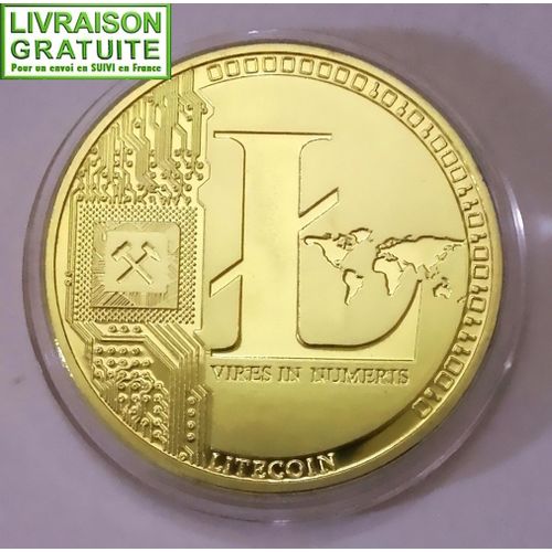Litecoin Ltc - Pièce Médaille Commémorative Plaquée Or (Réf 4)