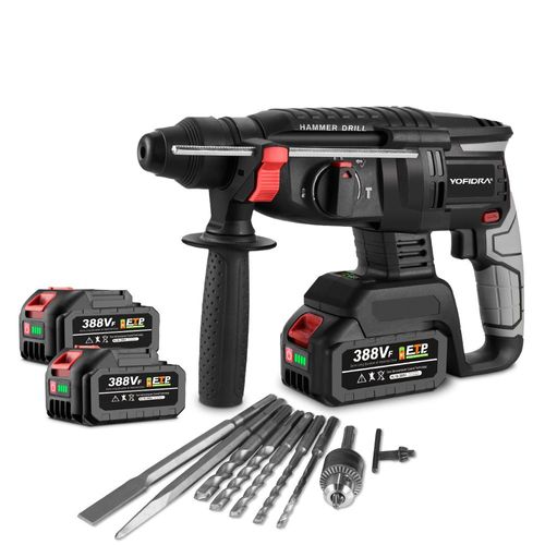 Perforateur-burineur sans fil 26mm avec 2 Batterie + 10 accessoires