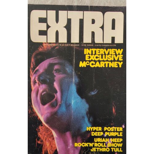 Magazine Extra No 22 Septembre 1972 . Paul Mc Cartney . L'actualité De La Pop Music De La Chanson Et Du Cinéma