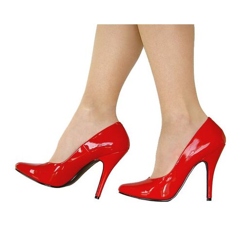 Escarpins Chaussures Sexy Haut Talons 12 Cm Vinyle Rouge Pleaser Fr 40 Us10