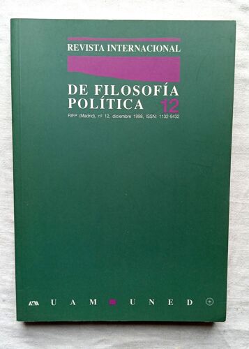 Revista Internacional De Filosofia Politica, N°12, Diciembre 1998, Uam / Une, En Espagnol