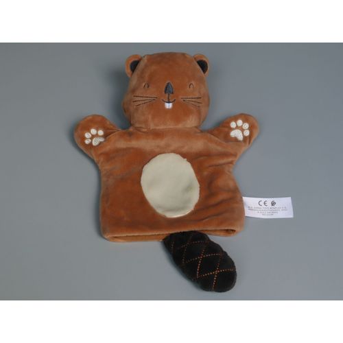 Doudou castor marron beige marionnette Simba Toys