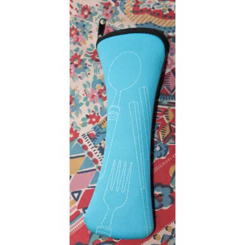 Petite Pochette Bleue Pour Couvert