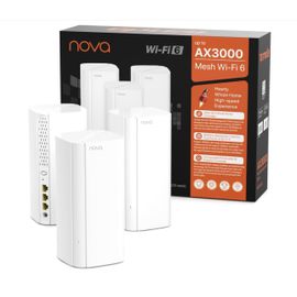 Tenda Mesh WiFi 6 AX3000 Nova MX12 3 Pack - Système WiFi Mesh pour toute la maison - Couverture de 330? - Extension de routeur WiFi