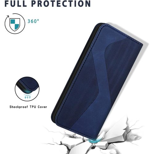 SJZG-Coque Pour Iphone 5 / Iphone 5S, Premium Étui Housse En Cuir De Protection Avec [Emplacements Cartes] [Magnetique], Clapet Folio Portefeuille Pour Iphone 5 / Iphone 5S (Bleu)