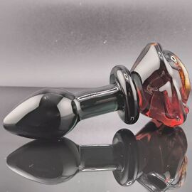 Petit Plug Anal En Verre Avec Rose - Plug Anal En Cristal Fait Main Pour Débutants, Femmes, Hommes Et Couples - Sexy, Jouets Anaux