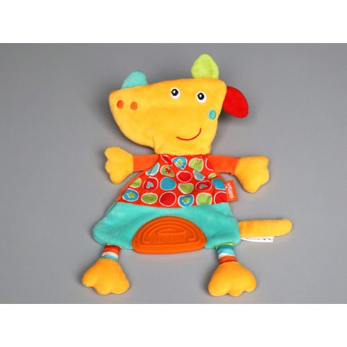 Doudou Rhinocéros Plat Jaune Orange Bleu Babysun