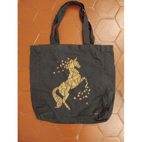 Tote Bag Coton Gris Foncé Fouganza