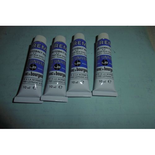 Tube 10ml Gouache Bleu Cobalt Lefranc Bourgeois Lot De 4