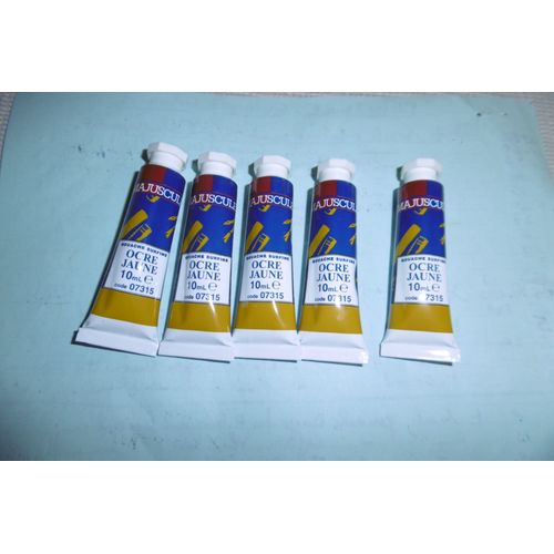 Tube 10ml Gouache Ocre Jaune Majuscule Lot De 5