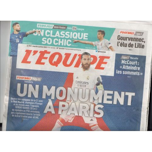 Journal L'équipe 6 Juillet 2021