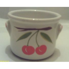 Pot A Rillettes - En Grès - Décor Cerises