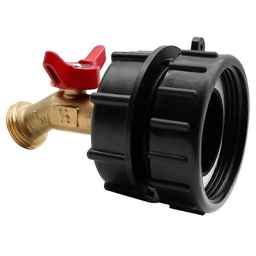 Raccord fourre-tout IBC,275-330 gallons IBC Adaptateur de réservoir fourre-tout Filetage fin Valve fourre-tout,Tuyau en laiton sans plomb F