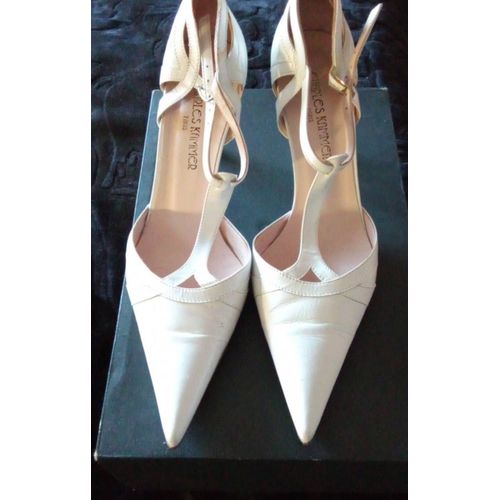 Sublimes Chaussures Charles Kammer Cuir Blanc. T38fr.37italy. Neuves