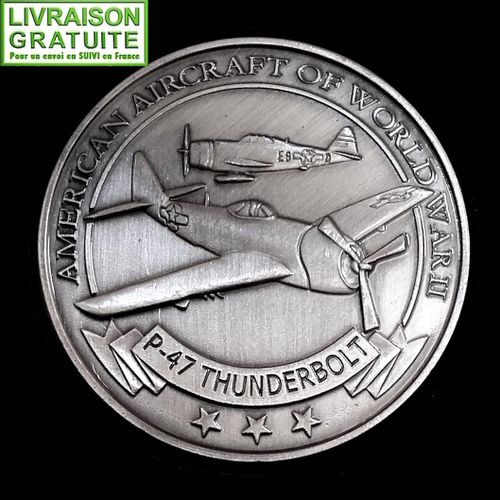 Ww2 P-47 Thunderbolt P47 Us Air Force - Pièce Médaille Commémorative
