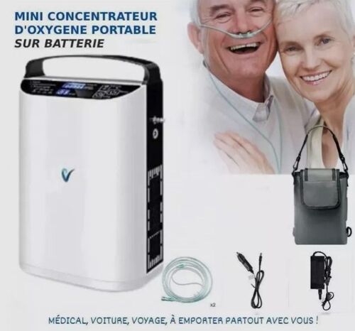 Mini Concentrateur D'oxygène Portable, Réglable Et Fonctionne Sur Batterie