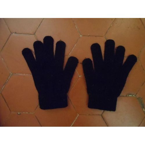 Gants Jersey Laine Noir