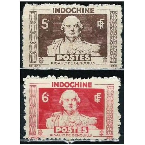 Indochine (Actuel Vietnam), Colonie Francaise 1943 / 45, Très Beaux Timbres Neufs** Yvert 265 Et 267, Rigault De Genouilly. -