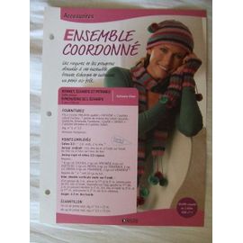Fiche Tricot Styles Et Créations (Éditions Atlas) - Ensemble À Rayures Bonnet Écharpe Mitaines - Femme