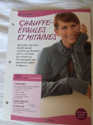 Fiche Tricot Styles Et Créations (Éditions Atlas) - Ensemble Chauffe-Épaules Et Mitaines - Femme