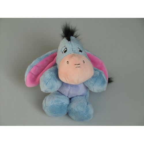 Doudou Âne Bourriquet Bleu Mauve Rose 21 Cm Disney Nicotoy