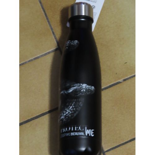 Gourde Isotherme Inox Noire Protect Me : Serpent Du Zoo De Beauval