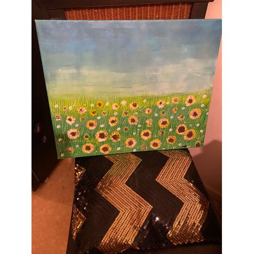 Vend tableau peinture acrylique tournesols L50 sur H40