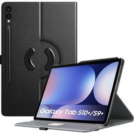 Coque Compatible Avec Samsung Galaxy Tab S10+ Plus 2024/S9 Plus 2023, Étui De Protection Rotatif À 90° Avec Boucle De S Pen, Housse Auto Réveil/Sommeil Pour Galaxy Tab S10+/S9+ 12.4"", Noir