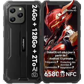 Smartphone Incassable Blackview BV5300 Plus(NFC) 6,1" 24Go+128Go/2To Android 13 6580mAh 13MP IP68 Étanché Double SIM - Noir