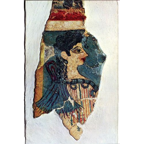 Carte Postale Heracleion, Musée Archéologique, Fresque De Cnossos, Une Déesse Avec Le Noeud " La Parisienne" Lm 1 Période 1500-1450 Avant J.C.